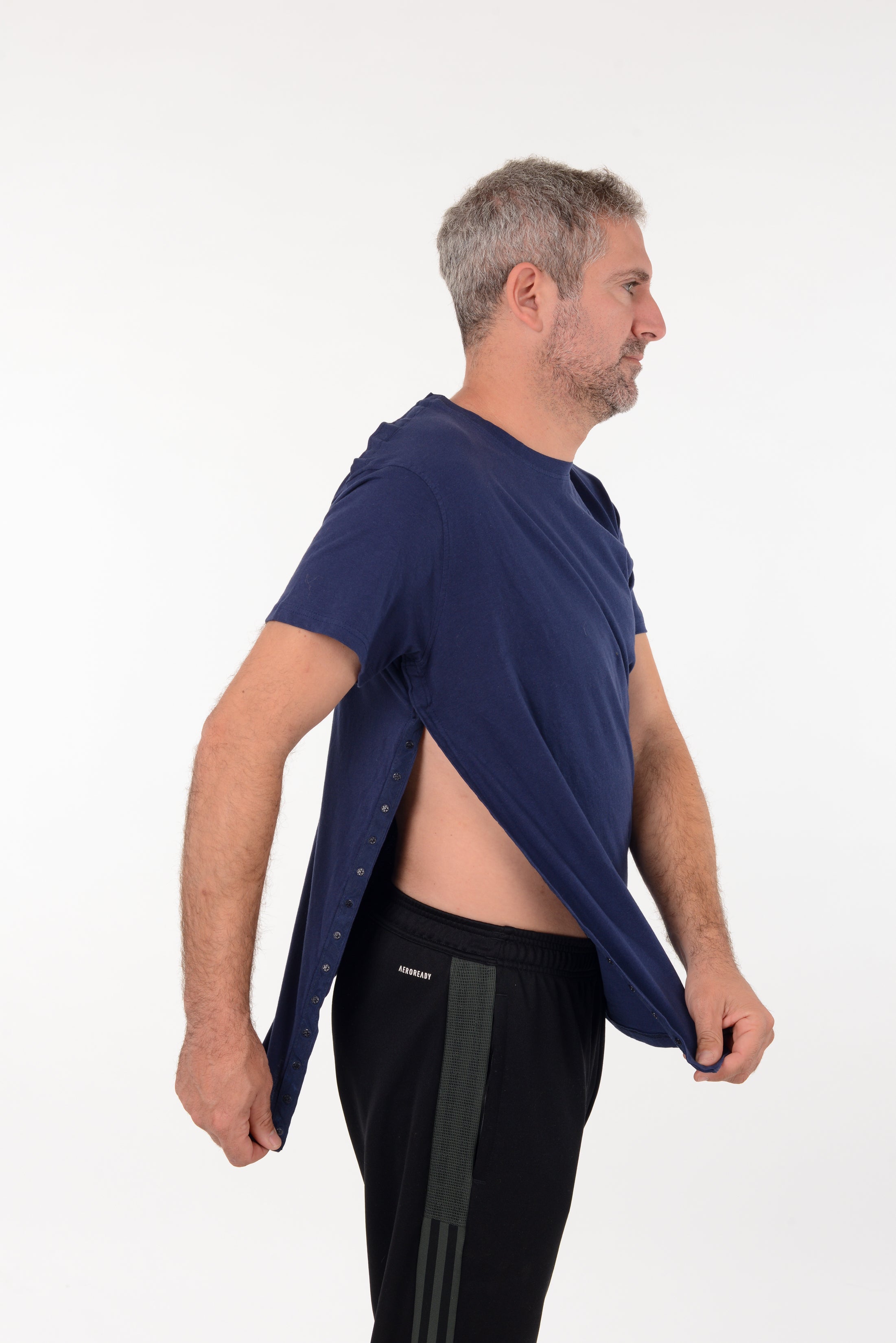 Post Surgery Recovery Tshirt Snap Open TearAway Shirt